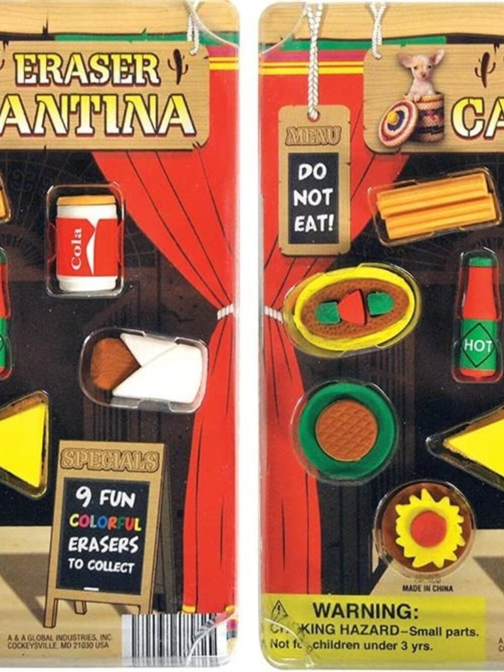Cantina Mexican Food ERASERS Set of 20 PCS